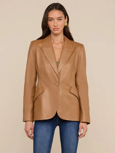 L'agence Chamberlain Leather Blazer In Brown