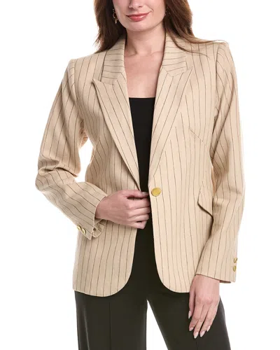 L'agence Chamberlain Linen-blend Blazer In Brown