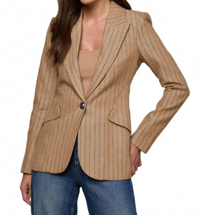 L'agence Chamberlain Pinstriped Single-breasted Blazer In Brown