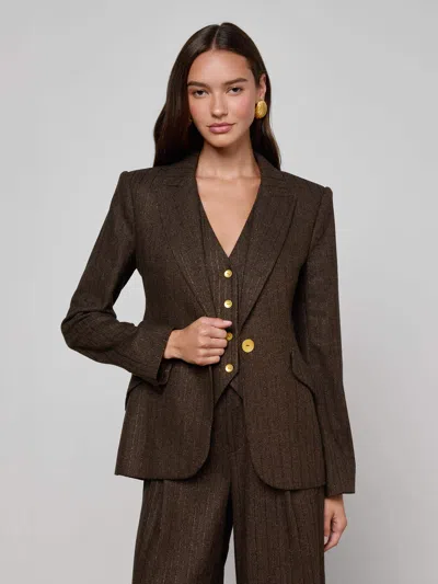 L'agence Chamberlain Pinstriped Blazer In Brown