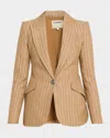 L'agence Chamberlain Pinstriped Single-breasted Blazer In Brown