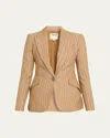 L'agence Chamberlain Pinstriped Single-breasted Blazer In Brown