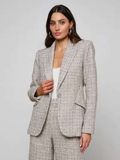 L'agence Chamberlain Tweed Blazer In Gray
