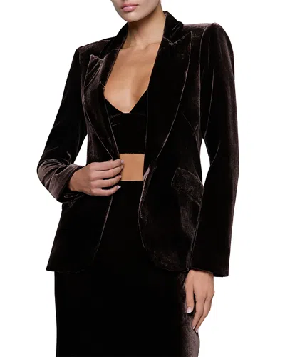 L'agence Chamberlain Velvet Blazer In Brown