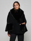 L'agence Chana Faux Fur Cape In Black