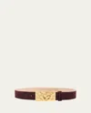 L'agence Chara Suede Belt In Burgundy