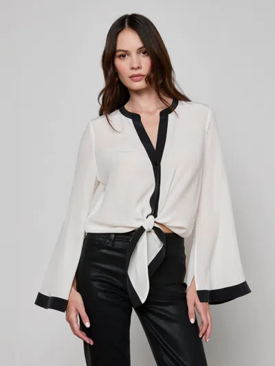 L'agence Charlize Silk Blouse In White