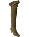 L'agence Charlotte Suede Over-the-knee Boot In Green