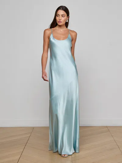 L'agence Charmaine Silk Gown In Blue