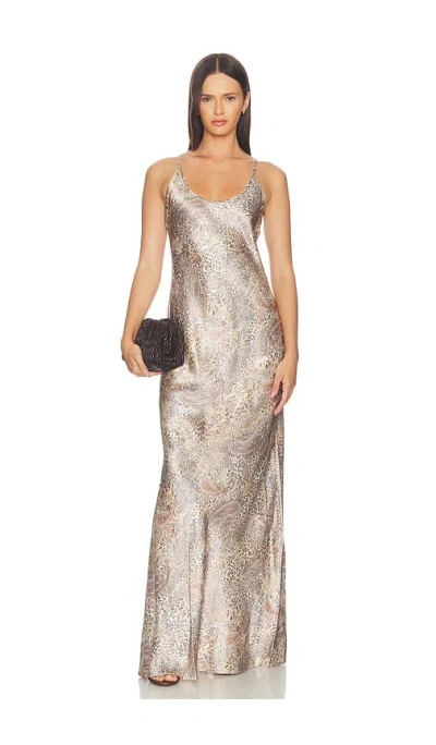 L'agence Charmaine U Neck Gown In Gray