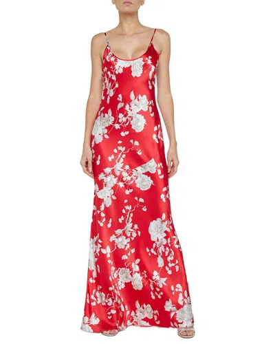 L'agence Charmaine U Neck Silk Gown In Multi
