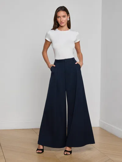 L'agence Chelsy Wide-leg Pant In Blue