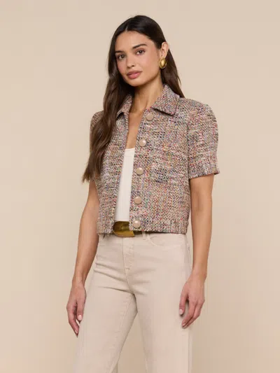 L'agence Chita Tweed Jacket In Brown