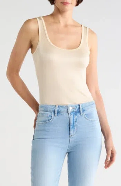 L'agence Chrissy Scoop Neck Tank In Brown