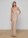 L'agence Christine Burnout Satin Gown In Brown