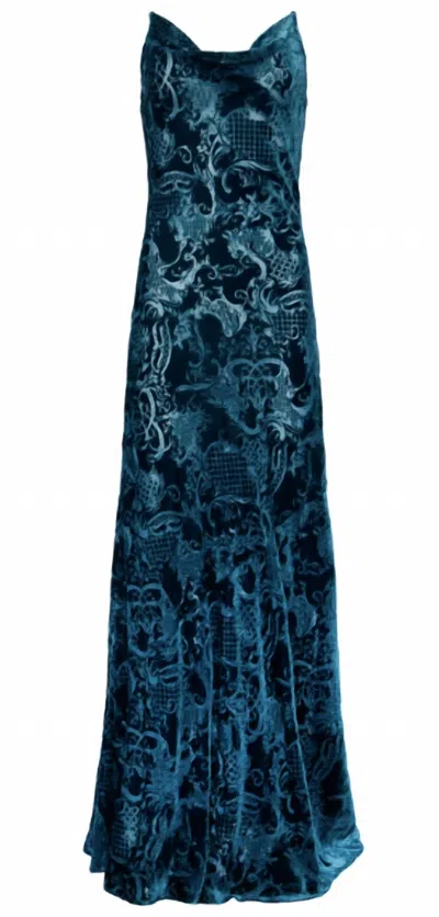 L'agence Christine Dress In Deep Teal In Blue