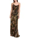 L'agence Christine Silk Dress In Multi