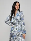 L'agence Ciara Silk Wrap Jacket In Blue