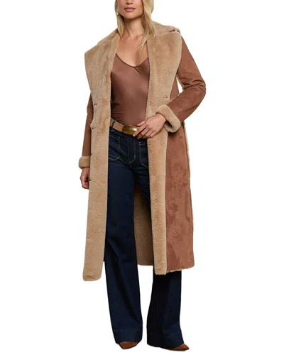 L'agence Citron Faux Fur Maxi Coat In Brown
