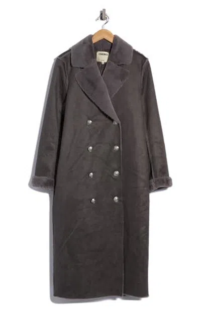 L'agence Citron Faux Fur Maxi Coat In Gray
