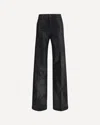 L'agence Clayton Coated Wide Leg Jeans In Black