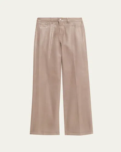 L'AGENCE CLAYTON COATED WIDE-LEG JEANS