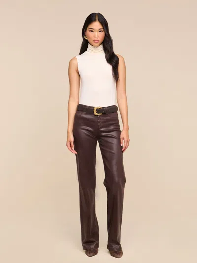 L'agence Clayton Coated Wide-leg Jean In Dark Java Coated
