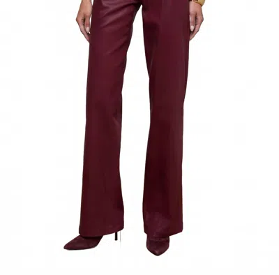 L'agence Clayton Coated Wide-leg Jean In Dark Port In Burgundy