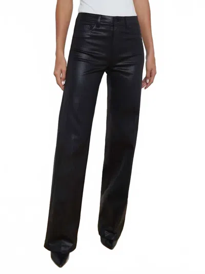 L'agence Clayton Coated Wide-leg Jean In Noir In Black
