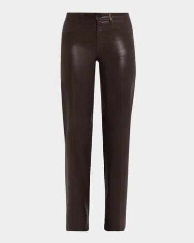 L'agence Clayton High-rise Coated Wide-leg Jeans - Exclusive In Black