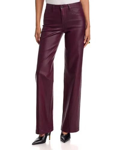 L'agence Clayton High Rise Wide Leg Jeans In Deep Sangria Coated In Burgundy