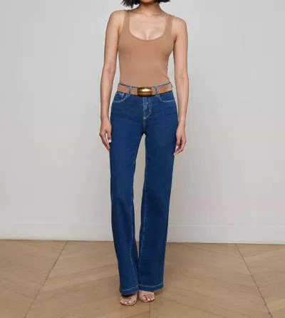 L'agence Clayton High Rise Wide Leg Jeans In Lansing In Black