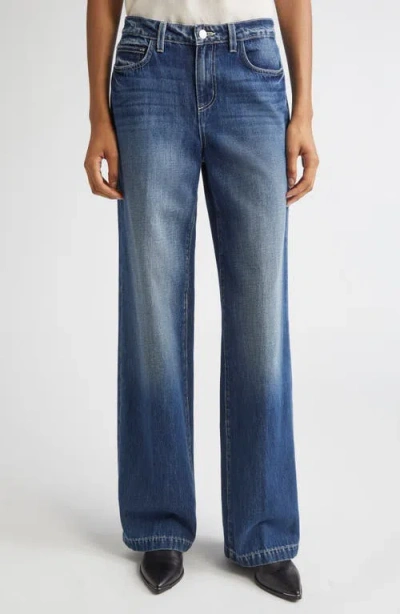L'agence Clayton High Waist Wide Leg Jeans In Blue