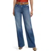 L'agence Clayton High Waist Wide Leg Jeans In Blue
