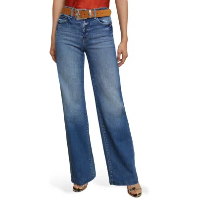 L'agence Clayton High Waist Wide Leg Jeans In Blue
