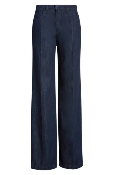 L'agence Clayton High Waist Wide Leg Jeans In Blue