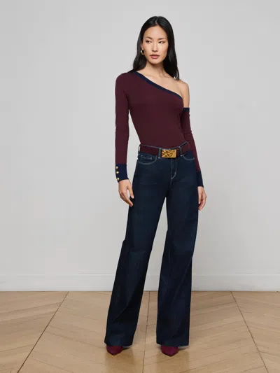 L'agence Clayton Wide-leg Jean In Animal Print