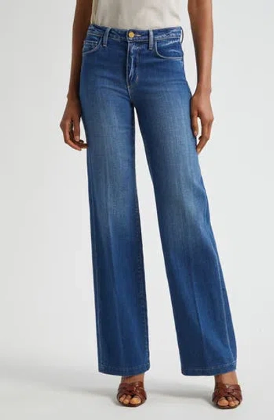L'agence Clayton Wide Leg Jeans In Blue