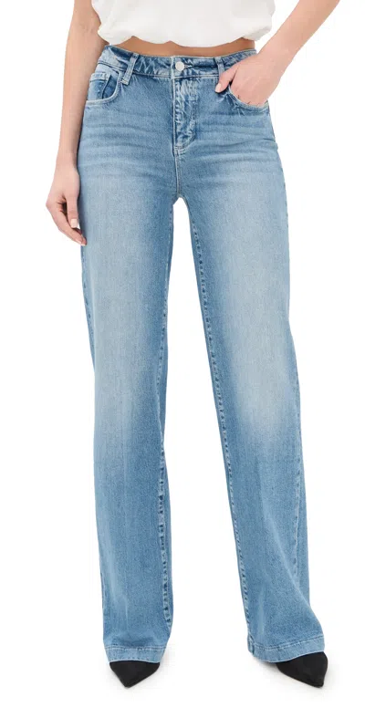 L'agence Clayton Wide Leg Jeans Calabasas In Blue