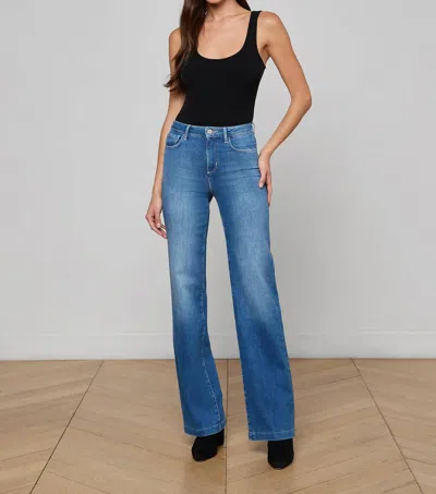 L'agence Clayton Wide Leg Jeans In Riverside In Blue