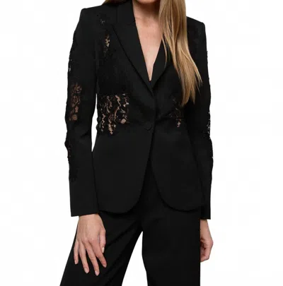 L'agence Clementine Lace Applique Blazer In Black