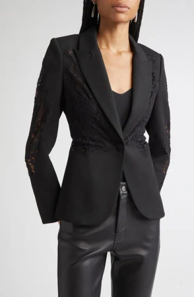 L'agence Clementine Lace Detail Jacket In Black