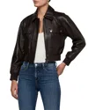 L'agence Clotilde Leather Bomber Jacket In Brown