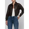 L'agence Clotilde Leather Bomber Jacket In Brown