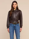 L'agence Clotilde Leather Jacket In Brown