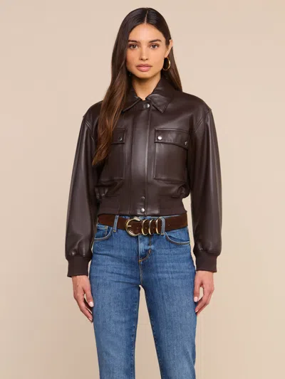 L'agence Clotilde Leather Jacket In Brown