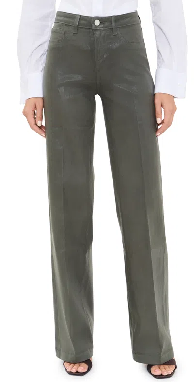 L'agence Coated Scottie Wide Jeans Ash Olive Coated