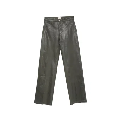 L'agence Coated Straight-leg Trousers In Gray
