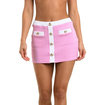 L'agence Coco Colorblock High Waist Cover-up Skirt In Pink