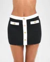 L'agence Coco Colorblock High-waist Mini Skirt In Black In Black